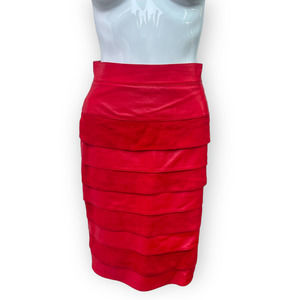 𝅺vintage Vera Pelle Leather Suede Layered Pencil Skirt